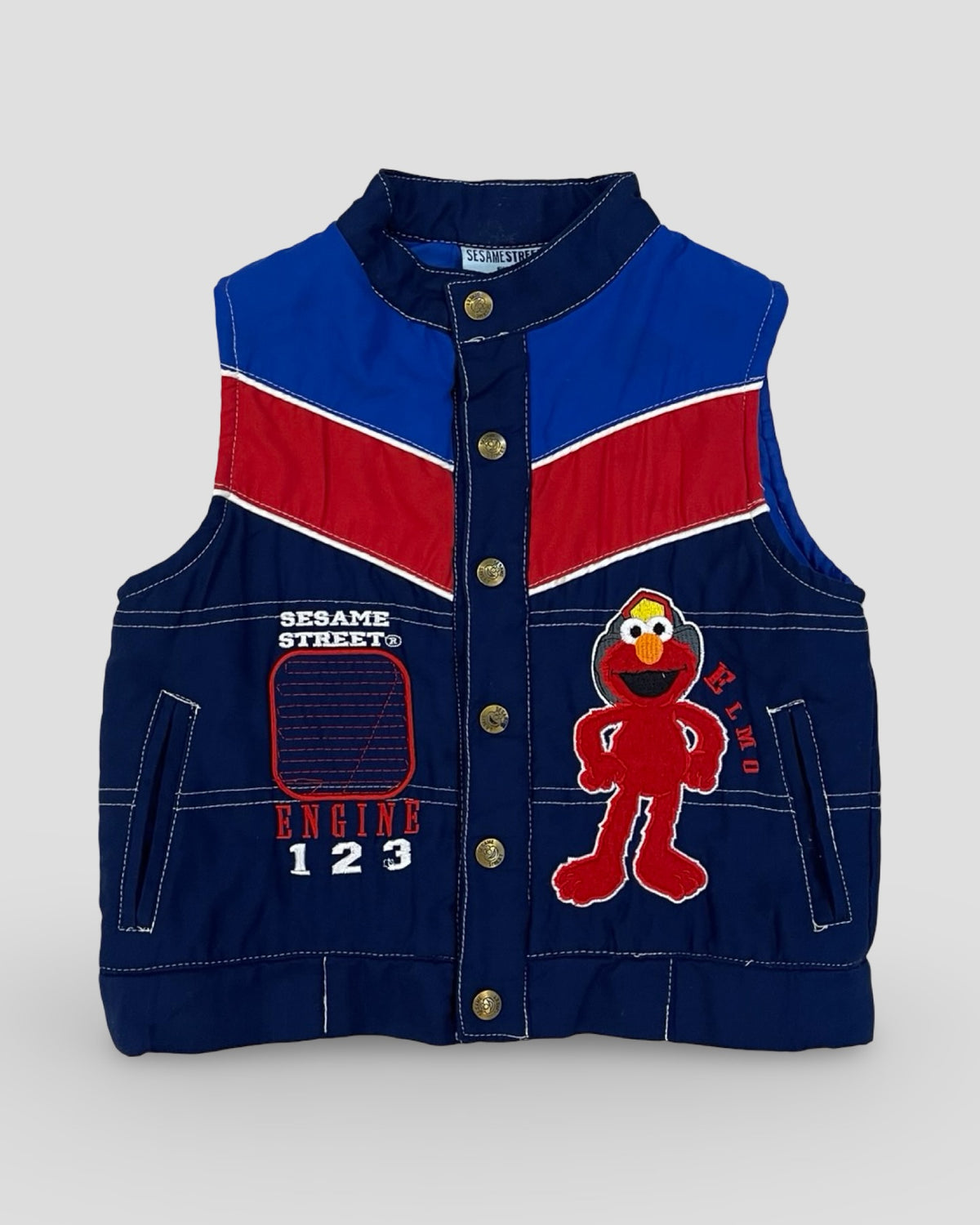 Vintage sesame street elmo “engine 123” vest