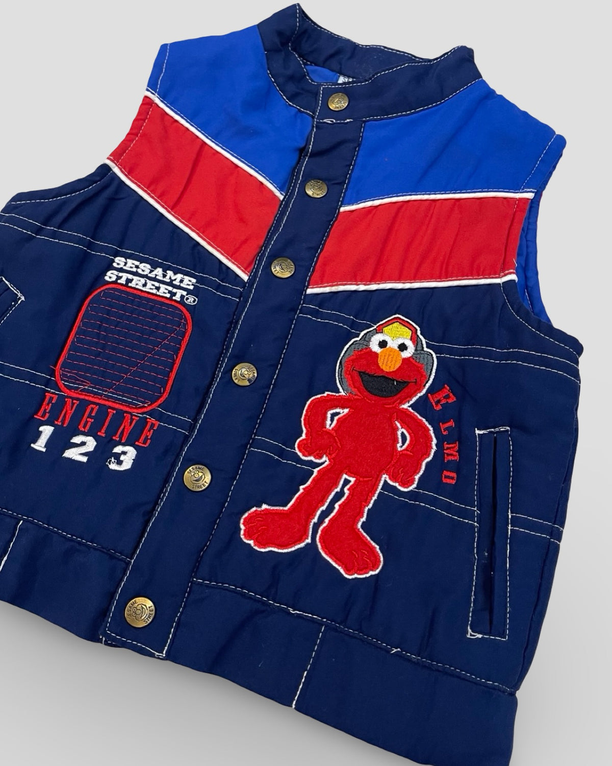 Vintage sesame street elmo “engine 123” vest
