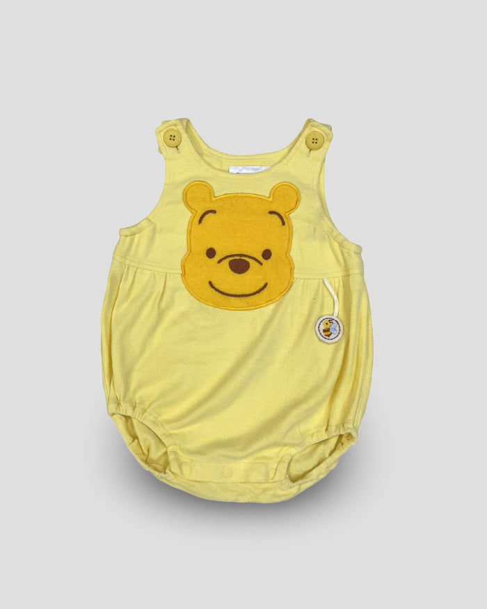 Disney classic winnie the pooh sleeveless yellow bubble romper