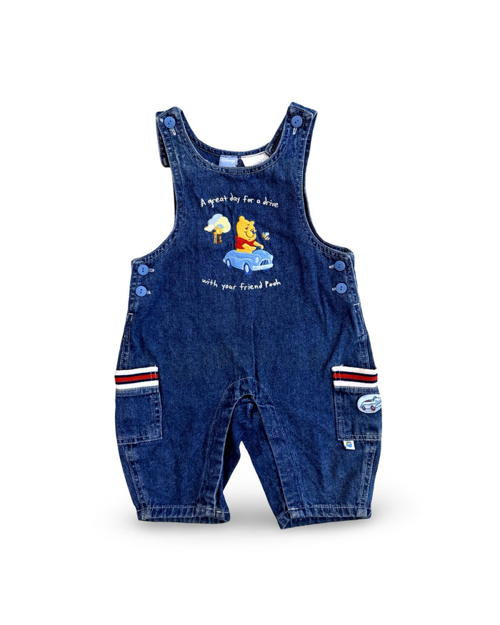 Disney vintage pooh denim overalls