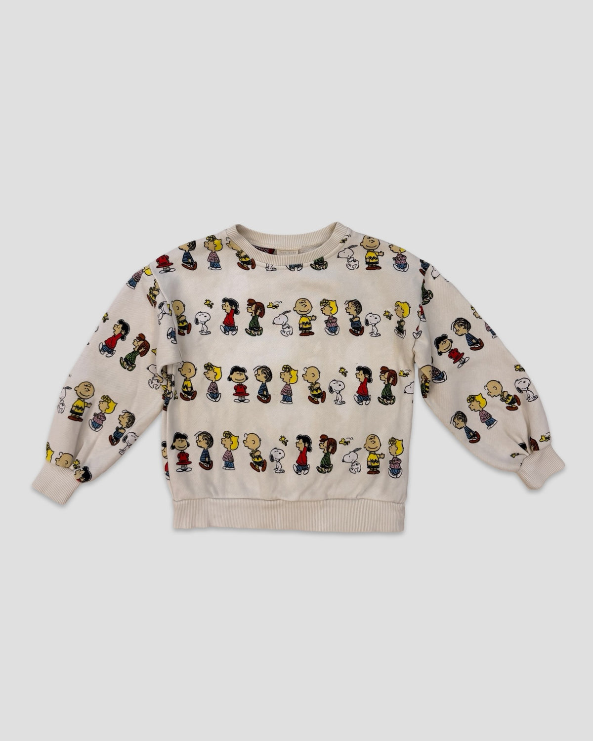 Zara x peanuts character lineup sweatshirt
