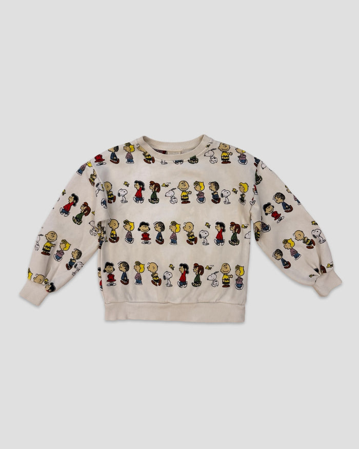 Zara x peanuts character lineup sweatshirt