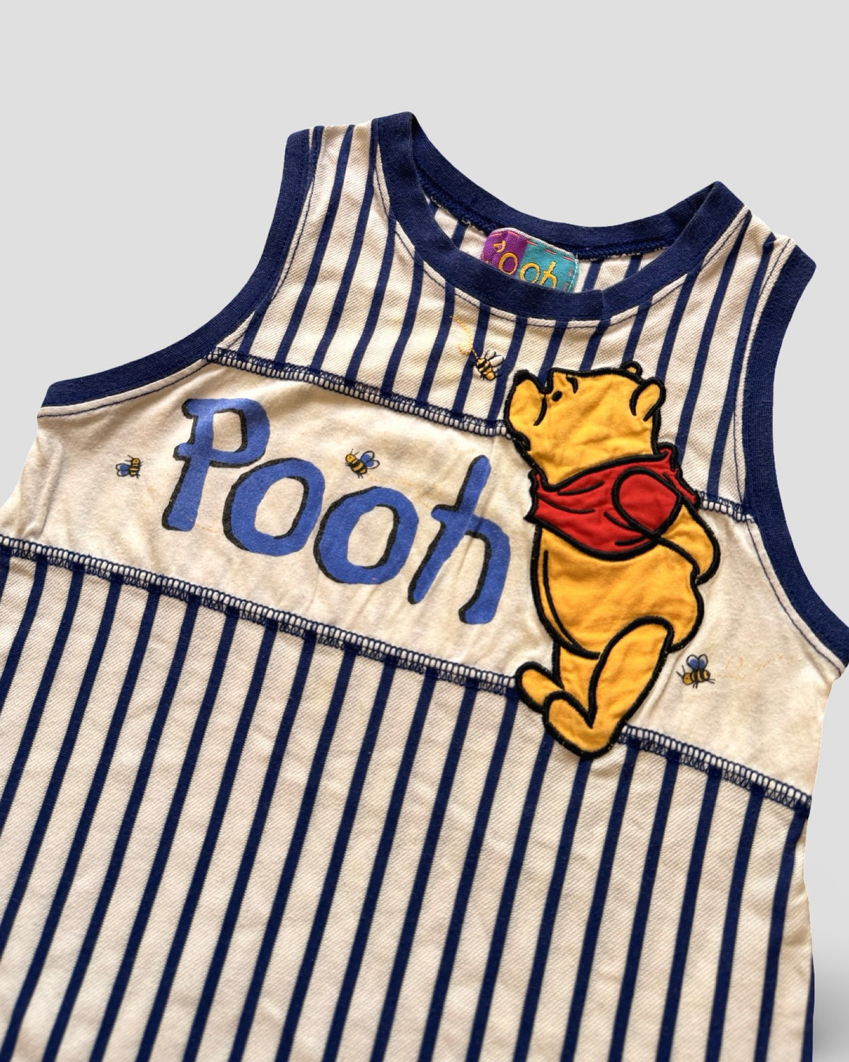 VINTAGE striped winnie the pooh sleeveless tank romper