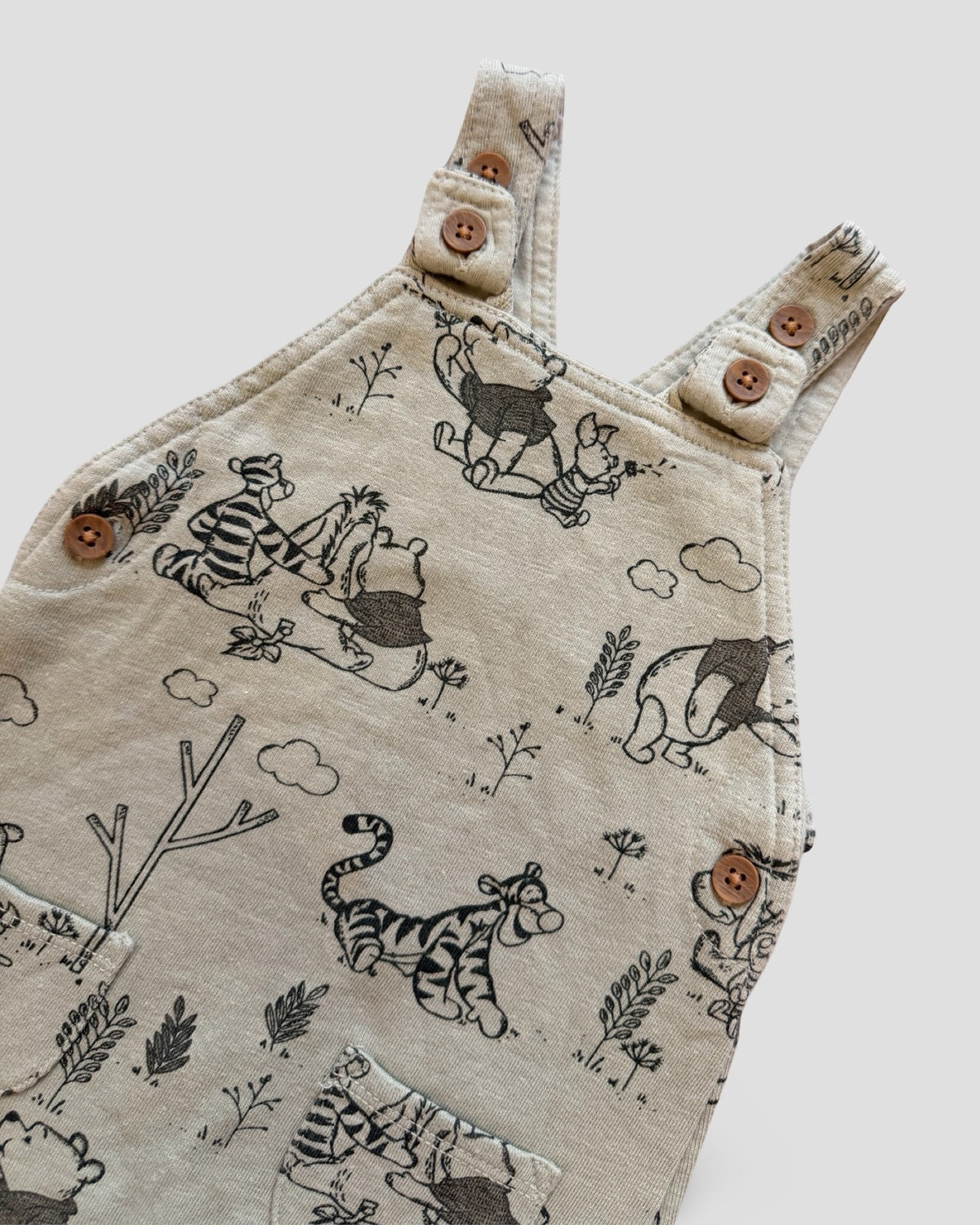 Classic pooh & friends sketch overalls