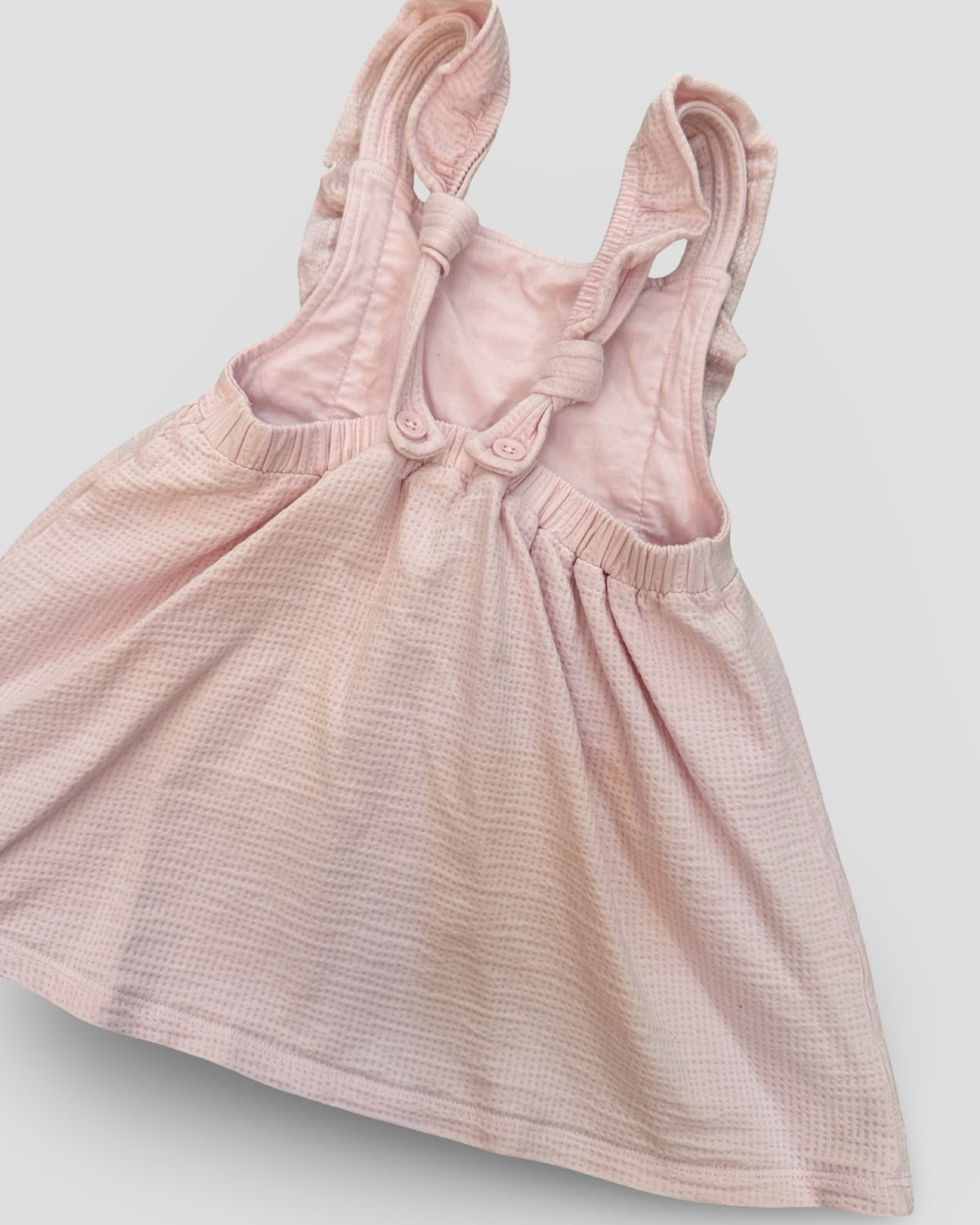 Pink waffle knit flower pooh dress