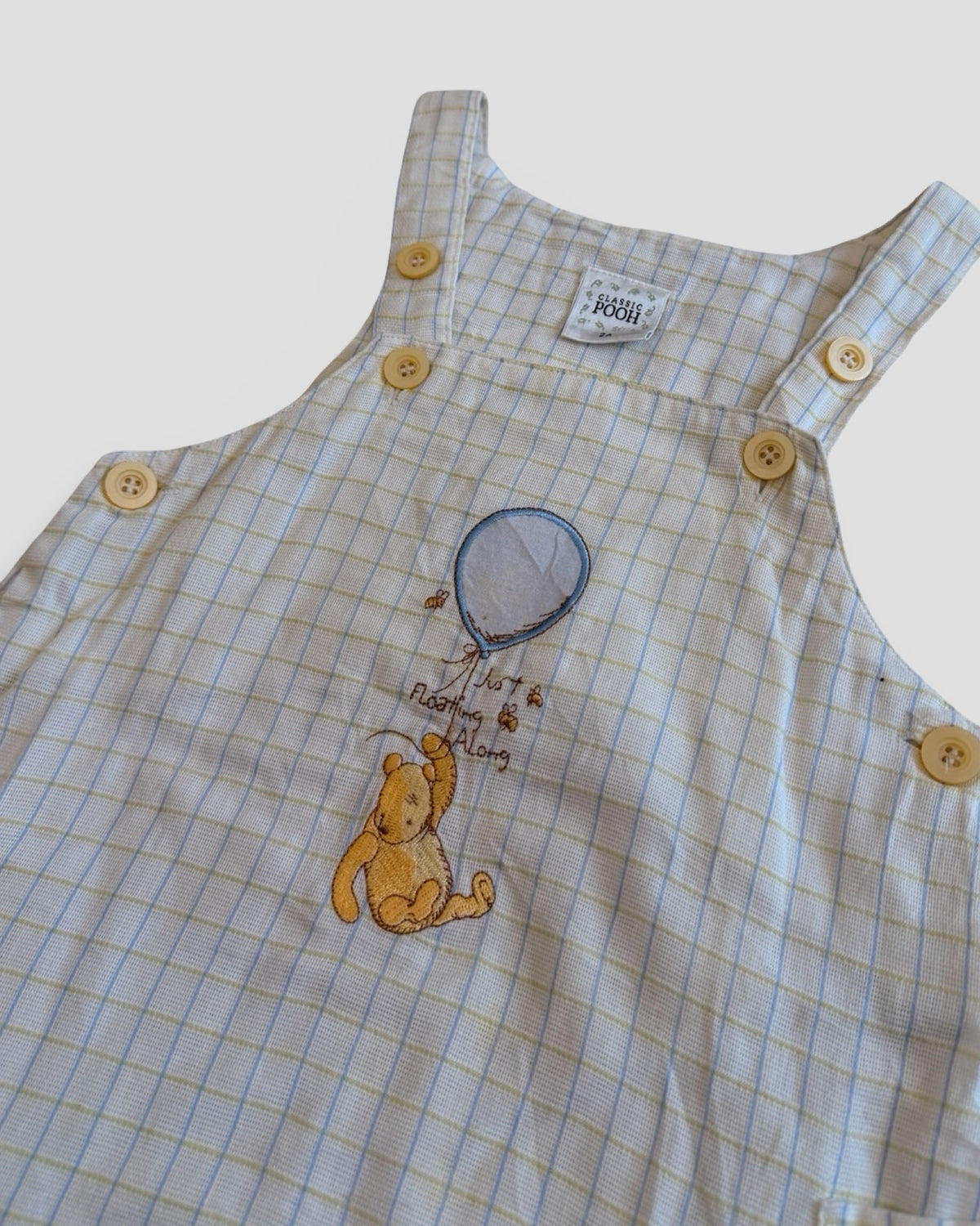 Classic pooh plaid overall dress & ruffle tee set