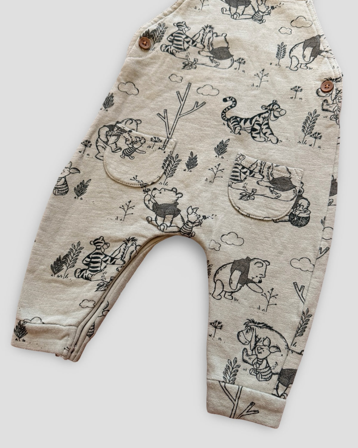 Classic pooh & friends sketch overalls