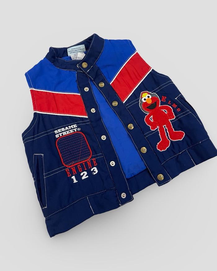 Vintage sesame street elmo “engine 123” vest