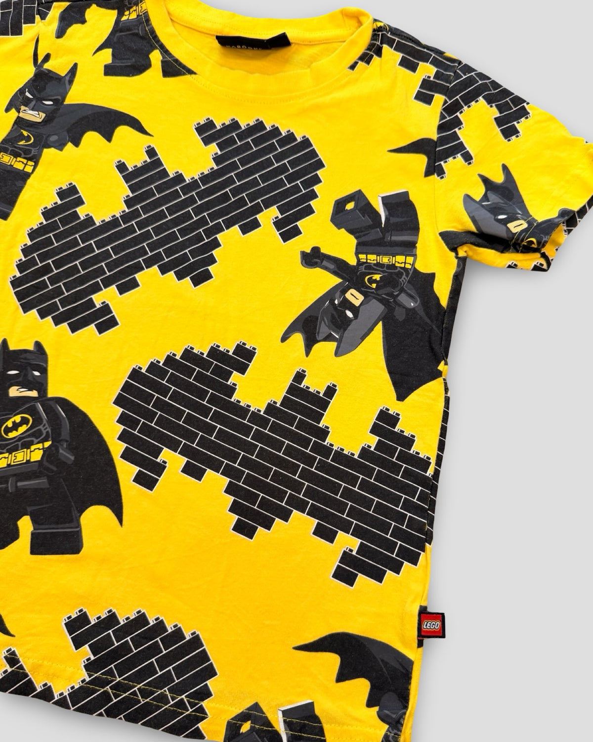 Lego batman brick monogram yellow t-shirt