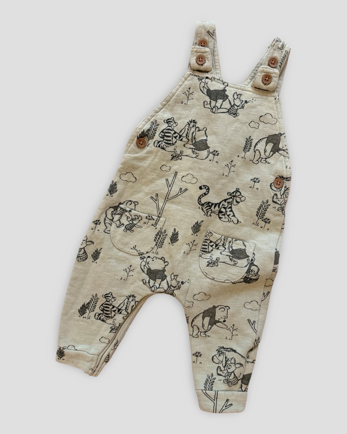 Classic pooh & friends sketch overalls
