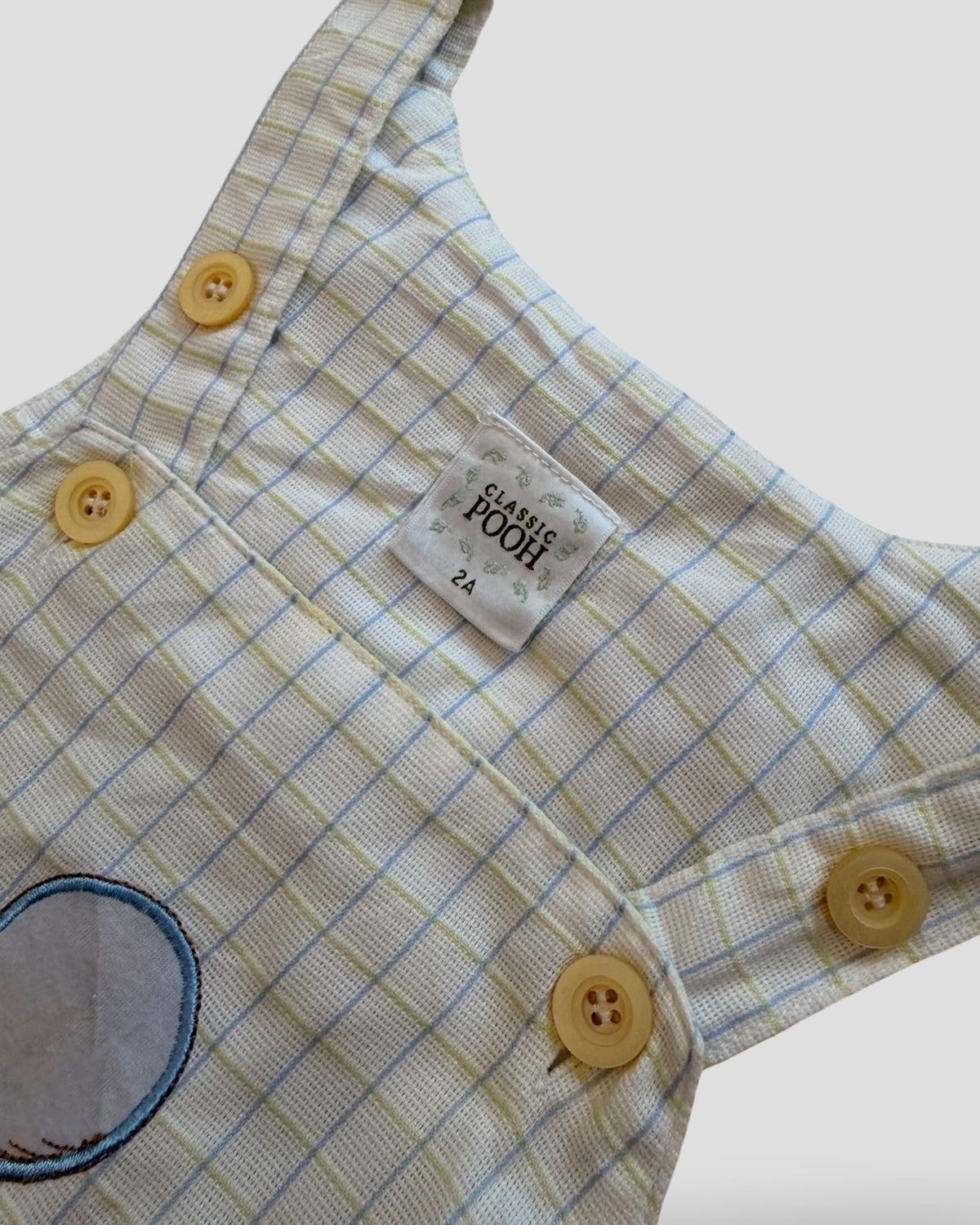 Classic pooh plaid overall dress & ruffle tee set