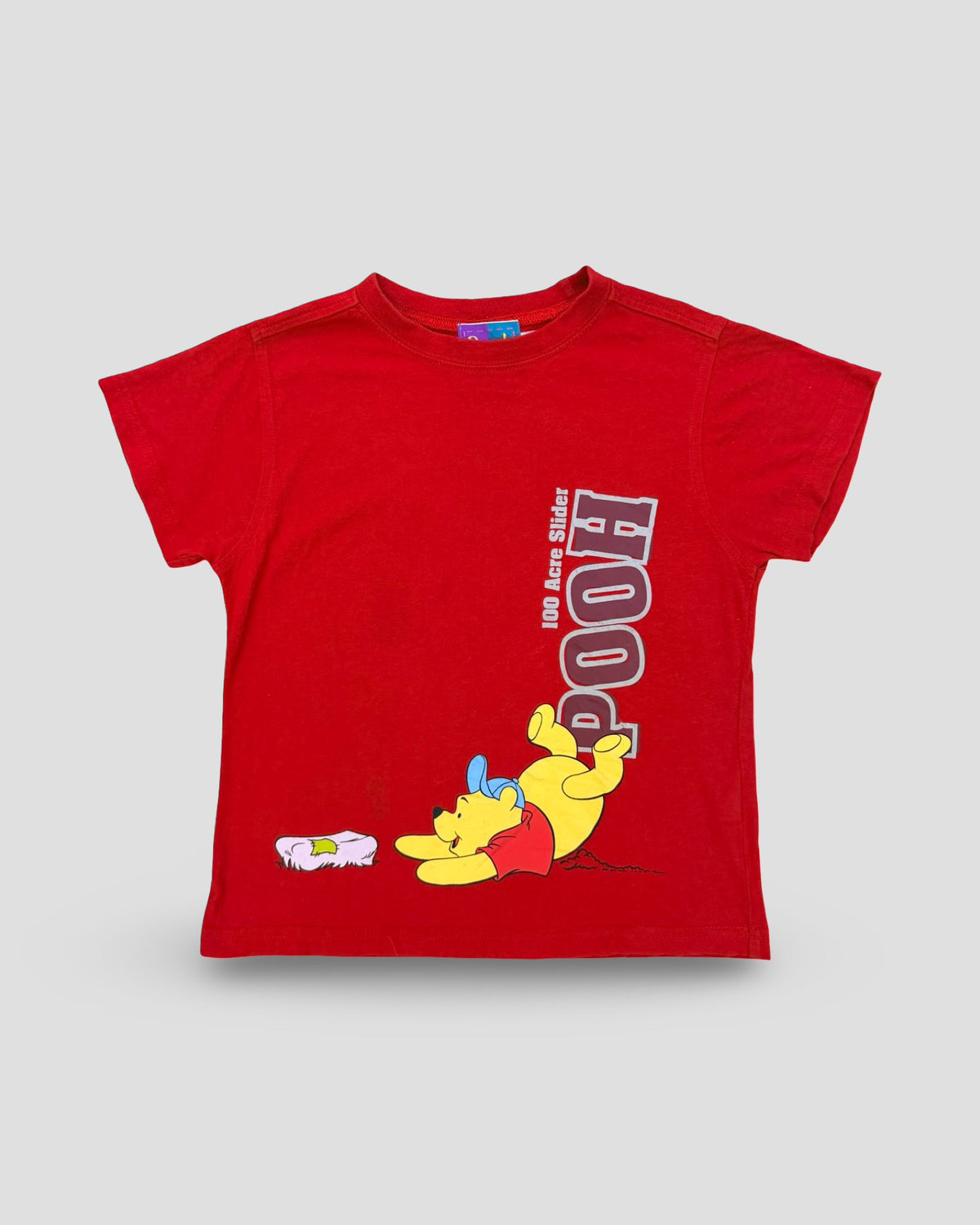 VINTAGE red winnie the pooh 100 acre slider tee