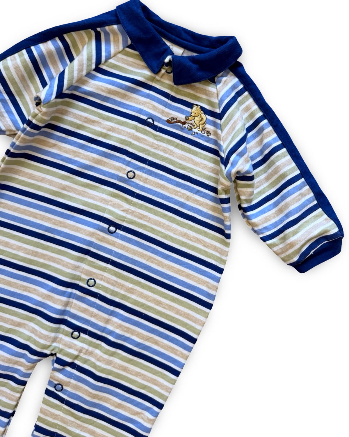 CLASSIC POOH vintage striped winnie the pooh long sleeve polo jumpsuit