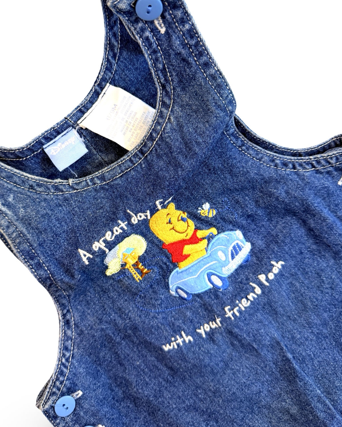Disney vintage pooh denim overalls
