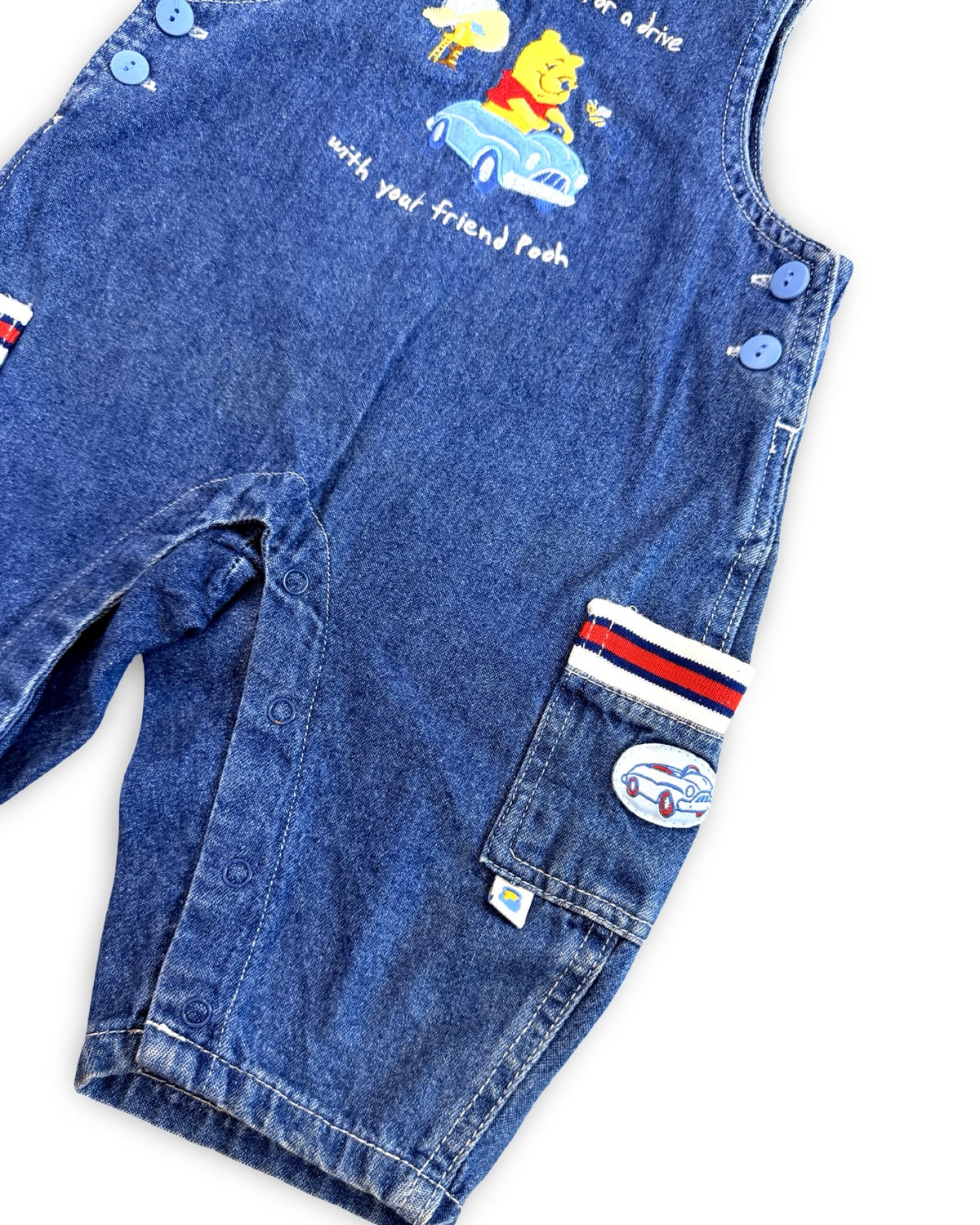 Disney vintage pooh denim overalls