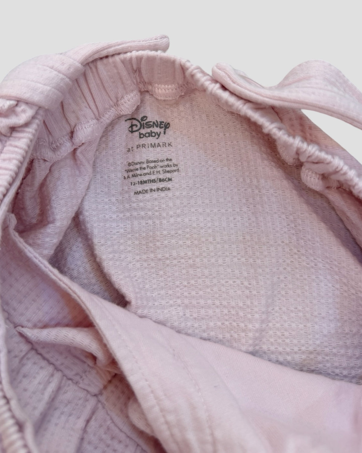 Pink waffle knit flower pooh dress