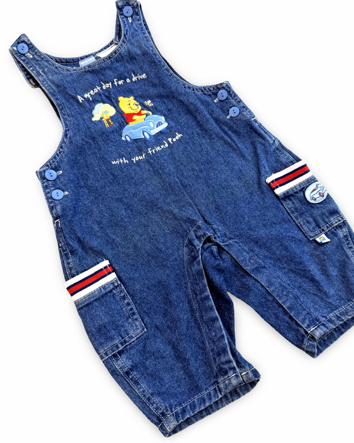 Disney vintage pooh denim overalls