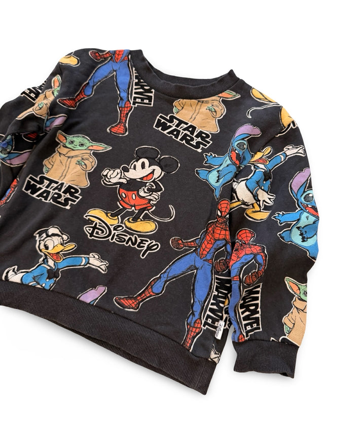 H&M disney & marvel character mashup sweatshirt