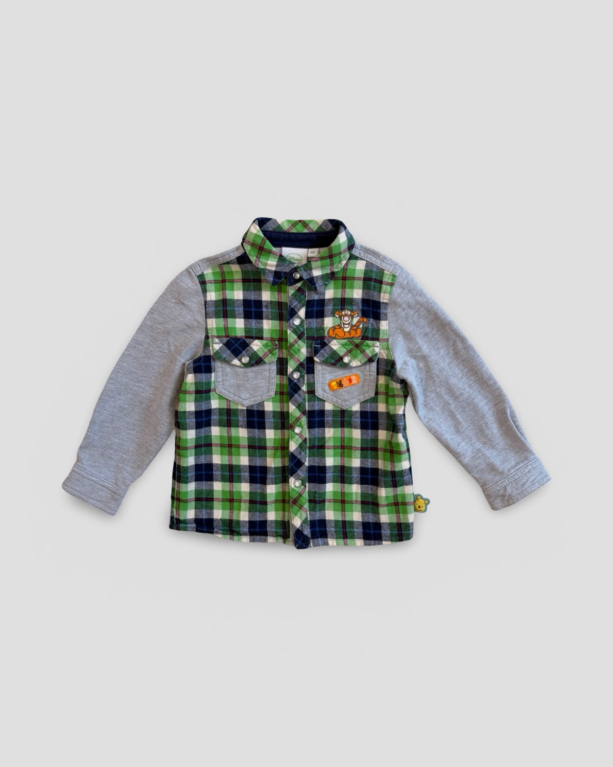 Disney tigger green flannel plaid long sleeve