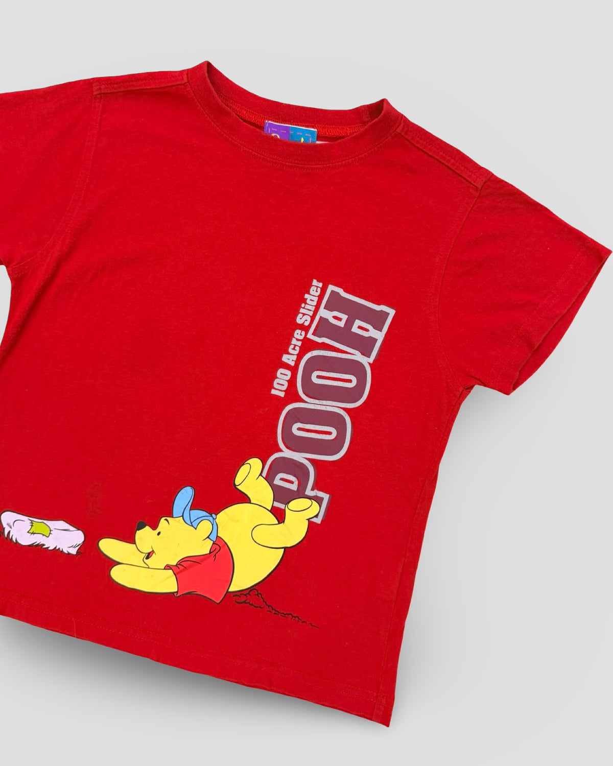 VINTAGE red winnie the pooh 100 acre slider tee