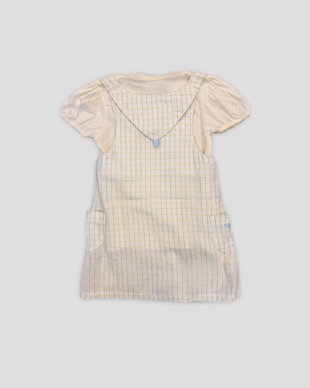 Classic pooh plaid overall dress & ruffle tee set