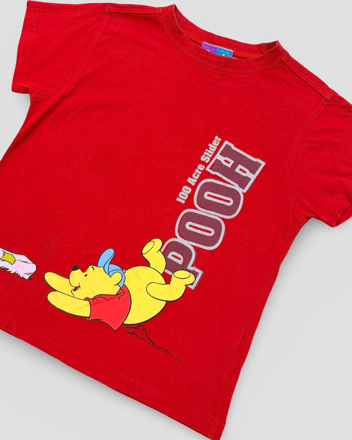 VINTAGE red winnie the pooh 100 acre slider tee