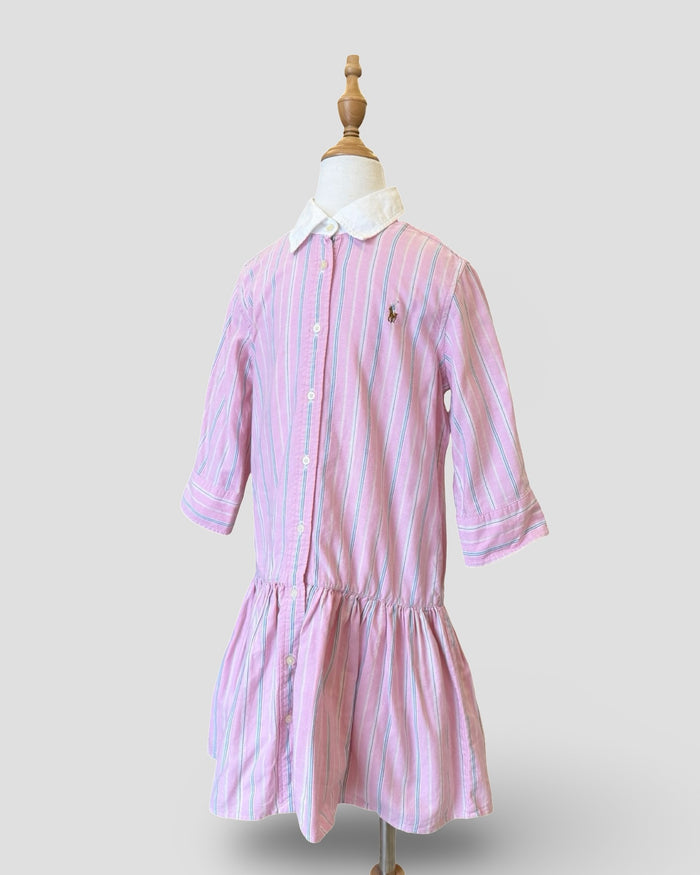 Ralph Lauren oxford pink striped button-up dress