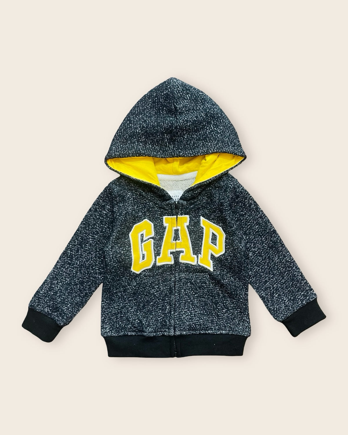 Gap black marl logo zip hoodie