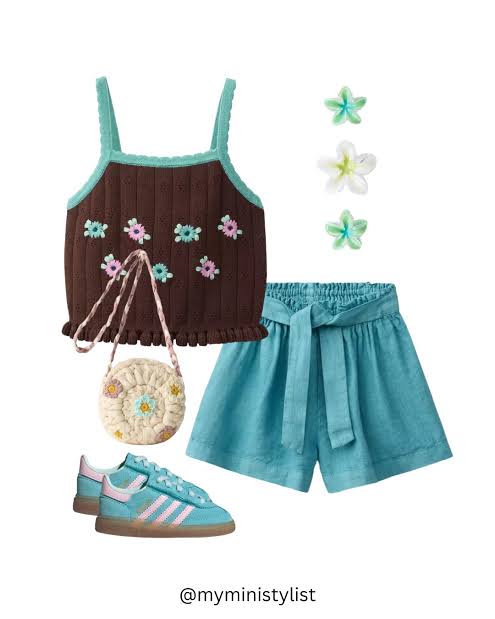 ZARA choco/teal crochet top