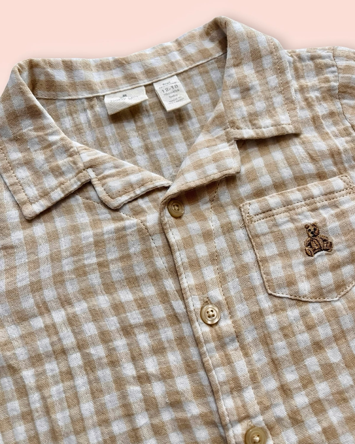 Gap denim overalls with gingham button-down set