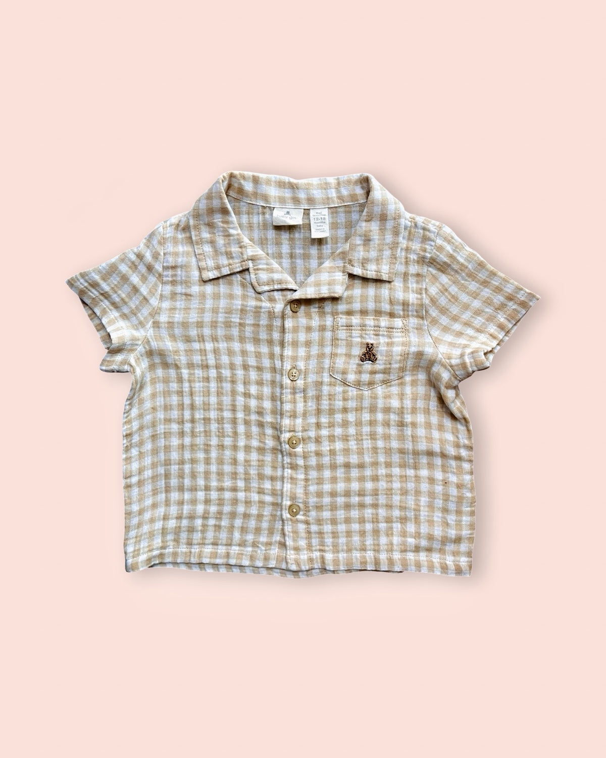Gap denim overalls with gingham button-down set