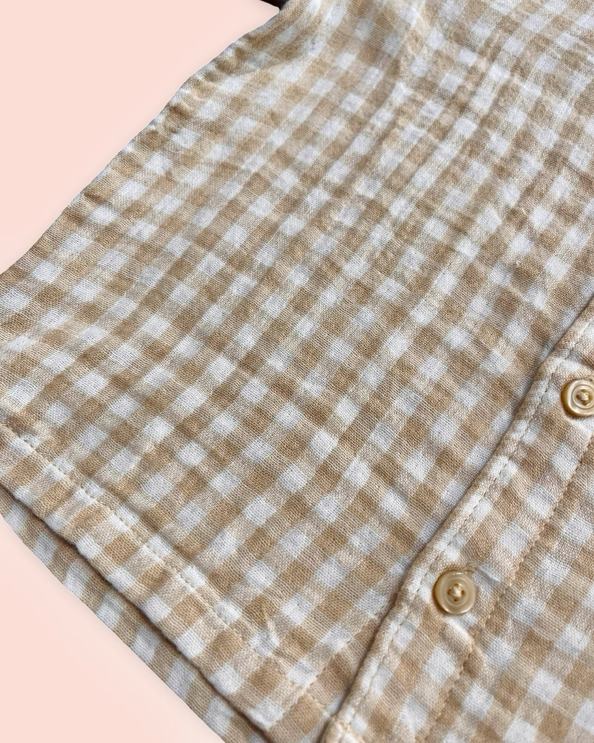 Gap denim overalls with gingham button-down set