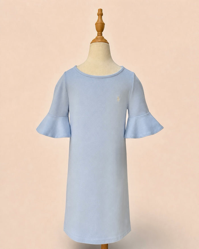 Powder bell sleeve dress, blue