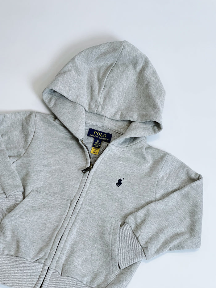 Zip-up hoodie with qr scan, grey