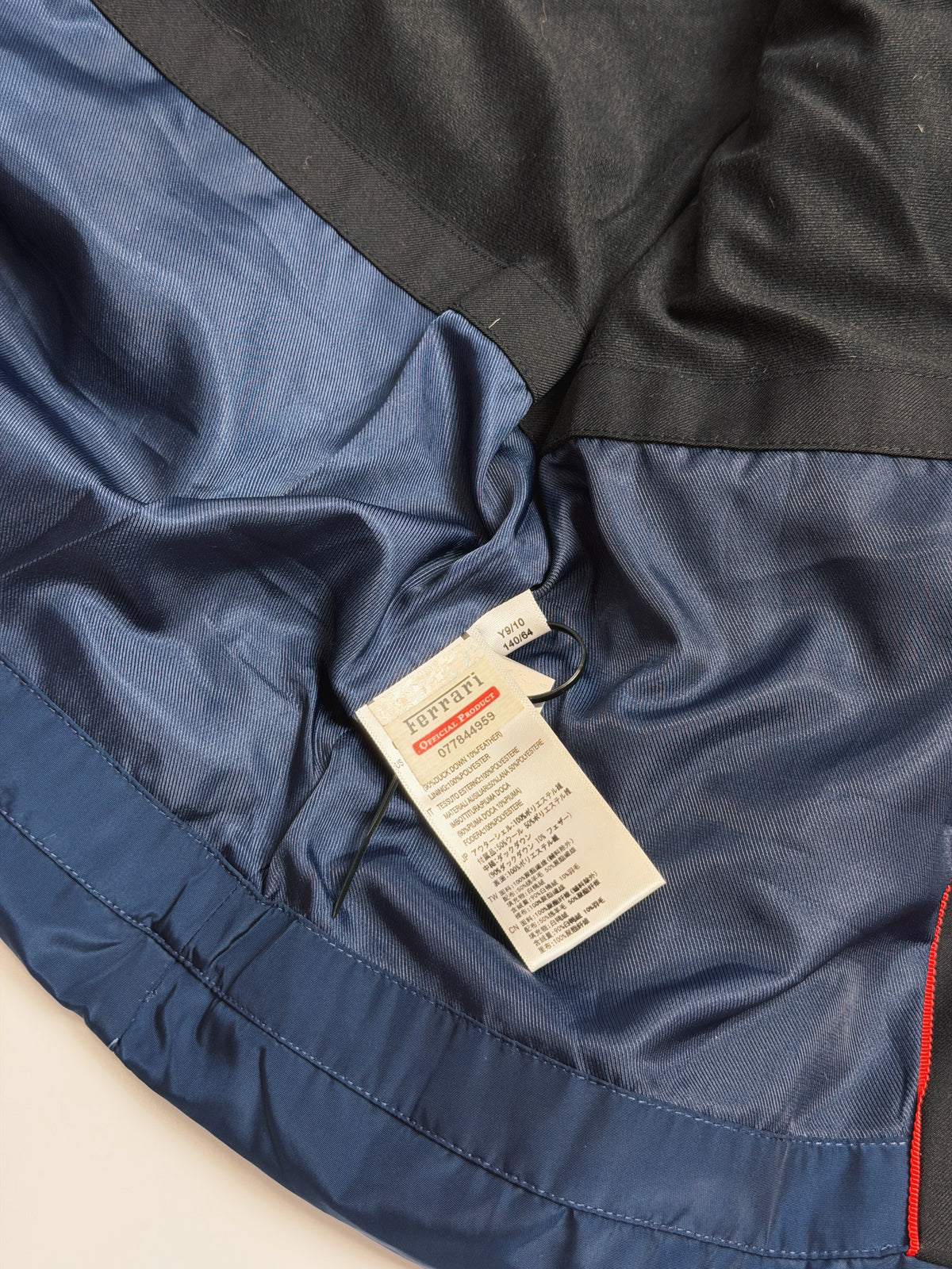 Authentic ferrari padded hooded jacket, navy