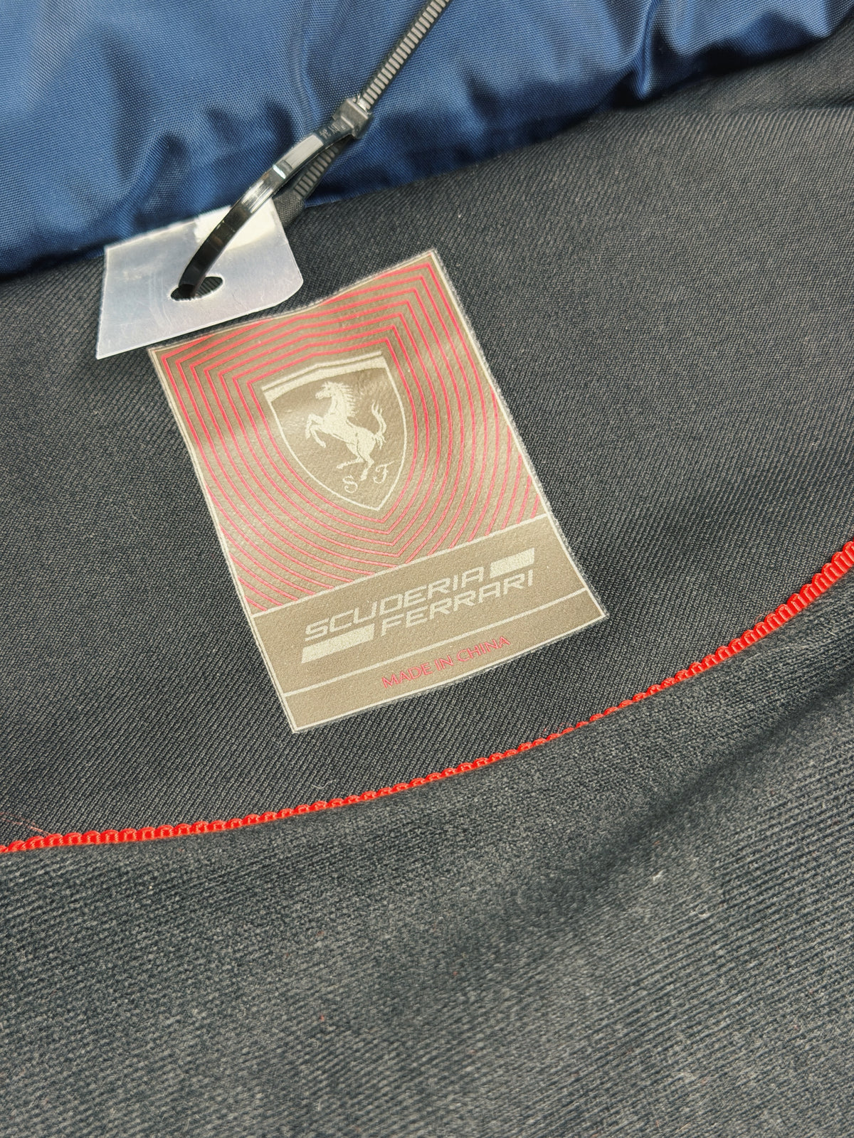 Authentic ferrari padded hooded jacket, navy