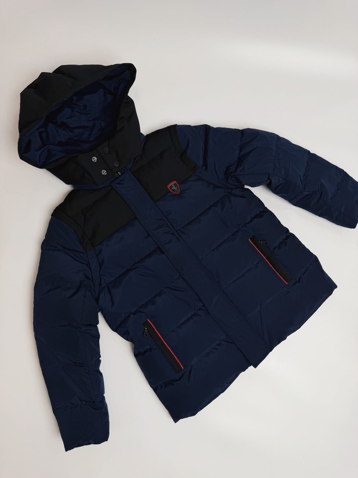 Authentic ferrari padded hooded jacket, navy