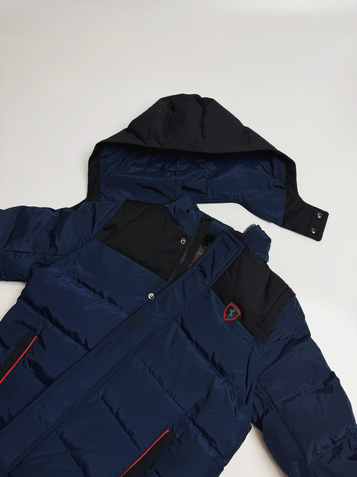 Authentic ferrari padded hooded jacket, navy