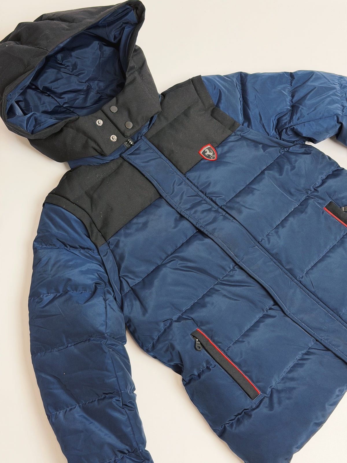 Authentic ferrari padded hooded jacket, navy