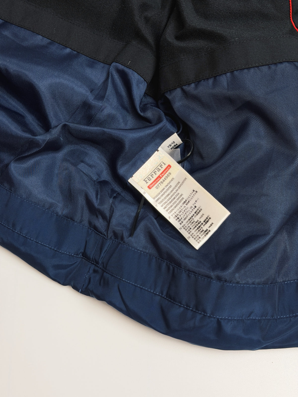 Authentic ferrari padded hooded jacket, navy
