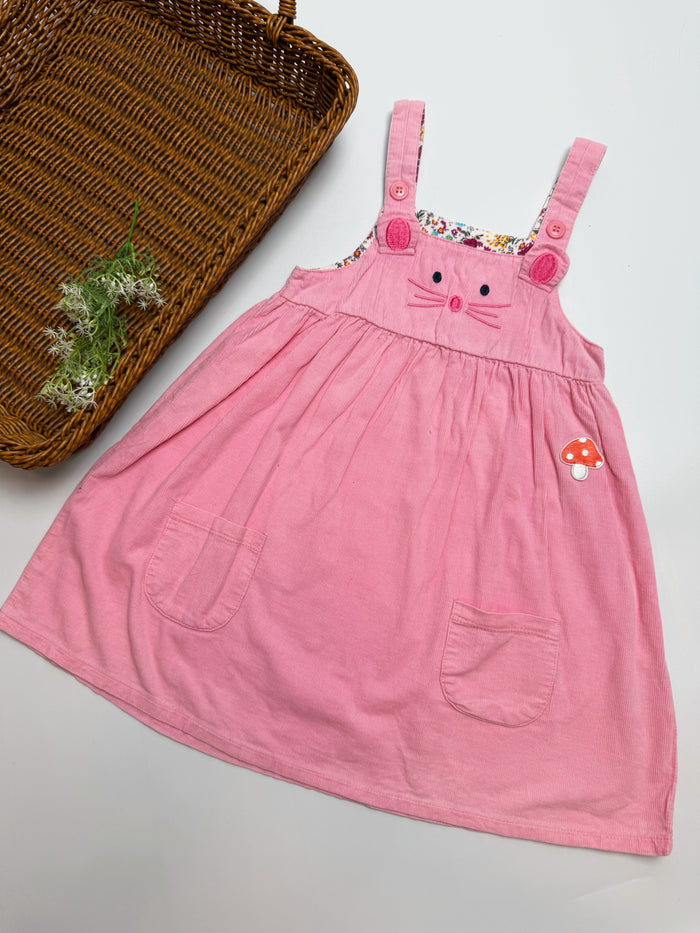 Cat pinafore dress, pink