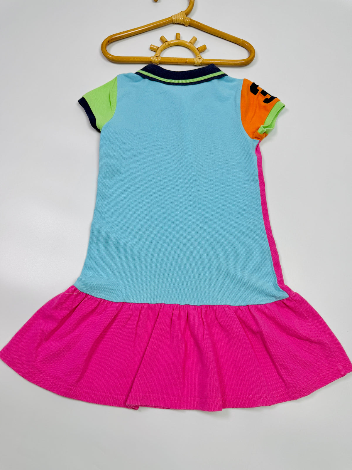 Ralph Lauren Colorblock Polo Dress with Pleated Skirt