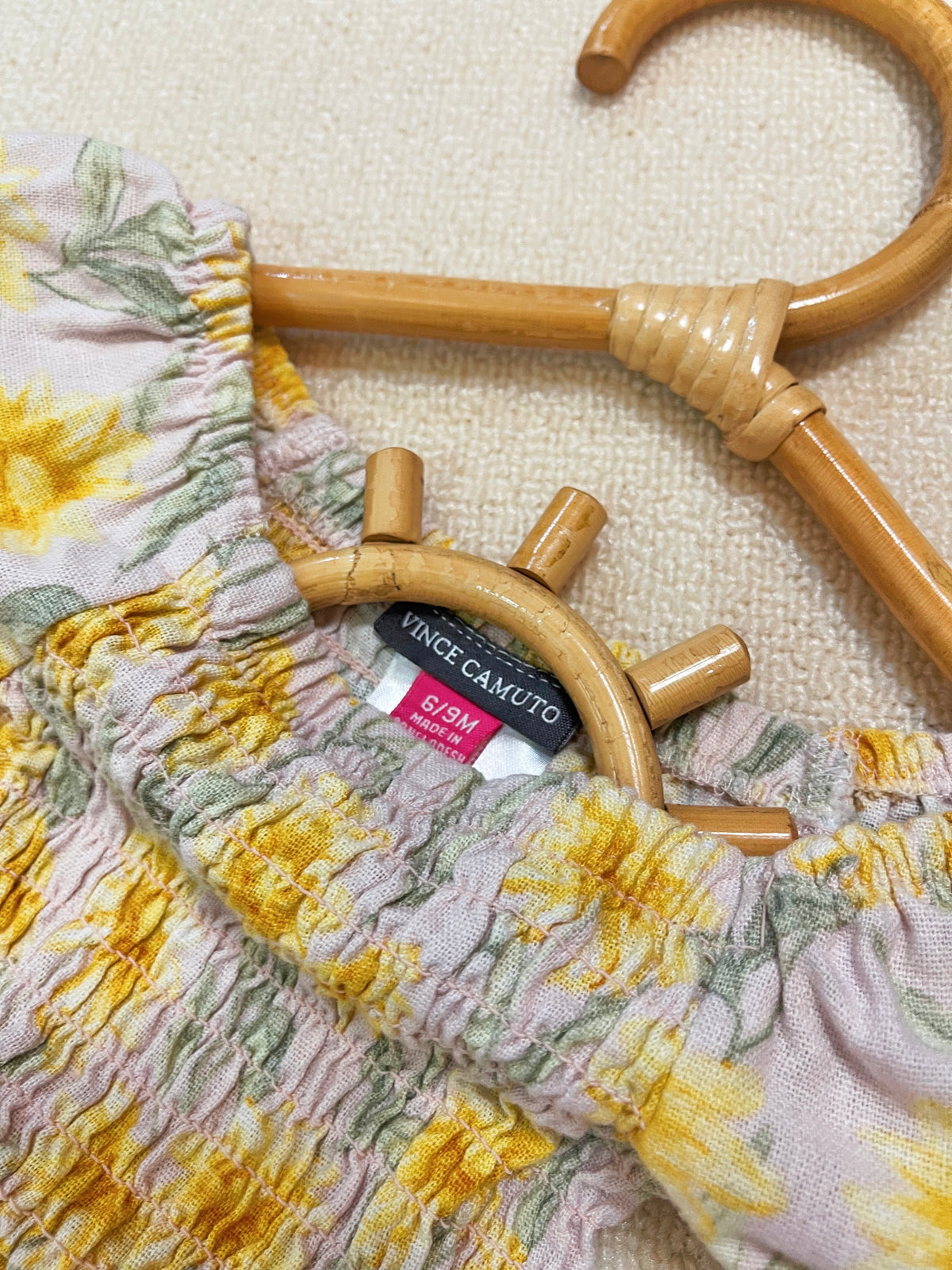VINCE CAMUTO Floral Smocked Romper