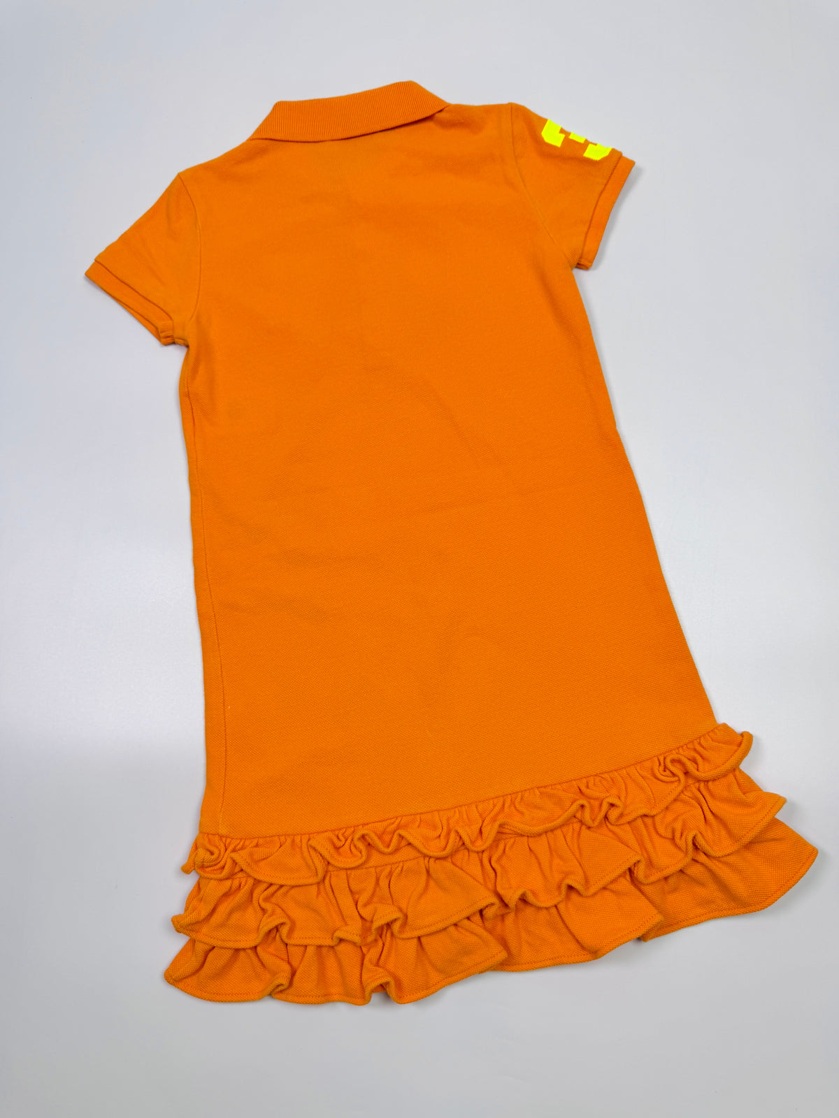 Ralph Lauren Orange Polo Dress with Tiered Ruffle Skirt