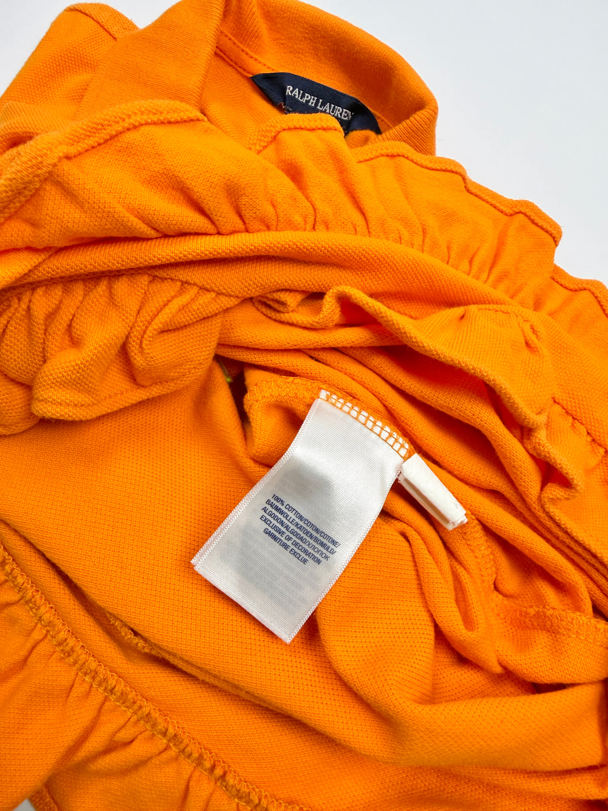 Ralph Lauren Orange Polo Dress with Tiered Ruffle Skirt