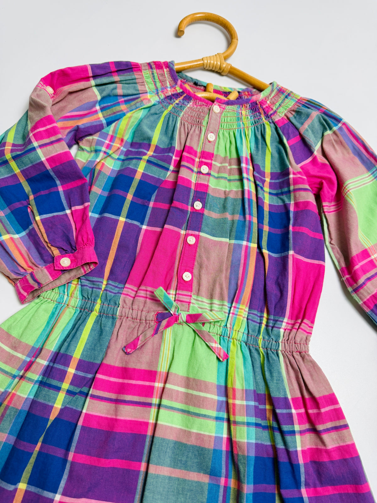Ralph Lauren Multicolor Plaid Long-Sleeve Dress