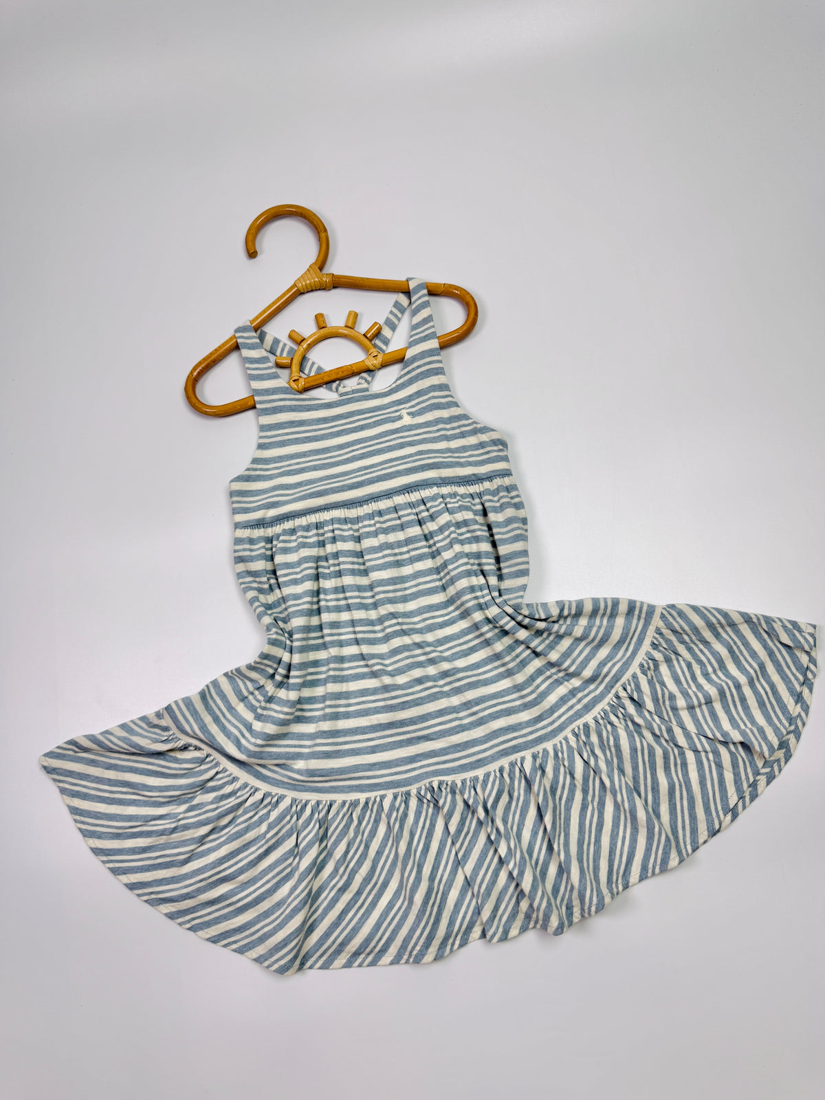 Ralph Lauren Blue & White Striped Tiered Dress