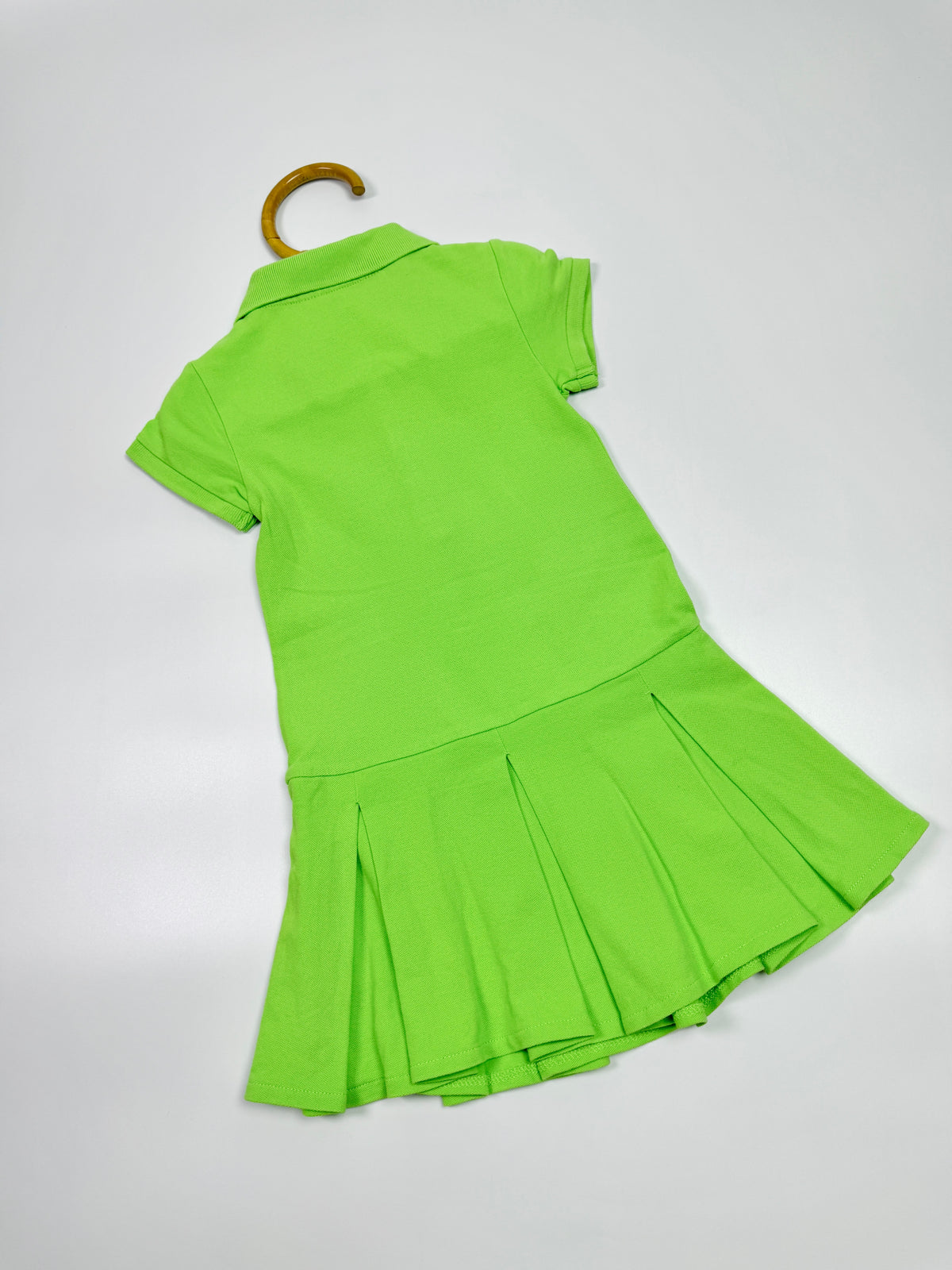 Ralph Lauren Lime Green Polo Dress with Pleated Skirt