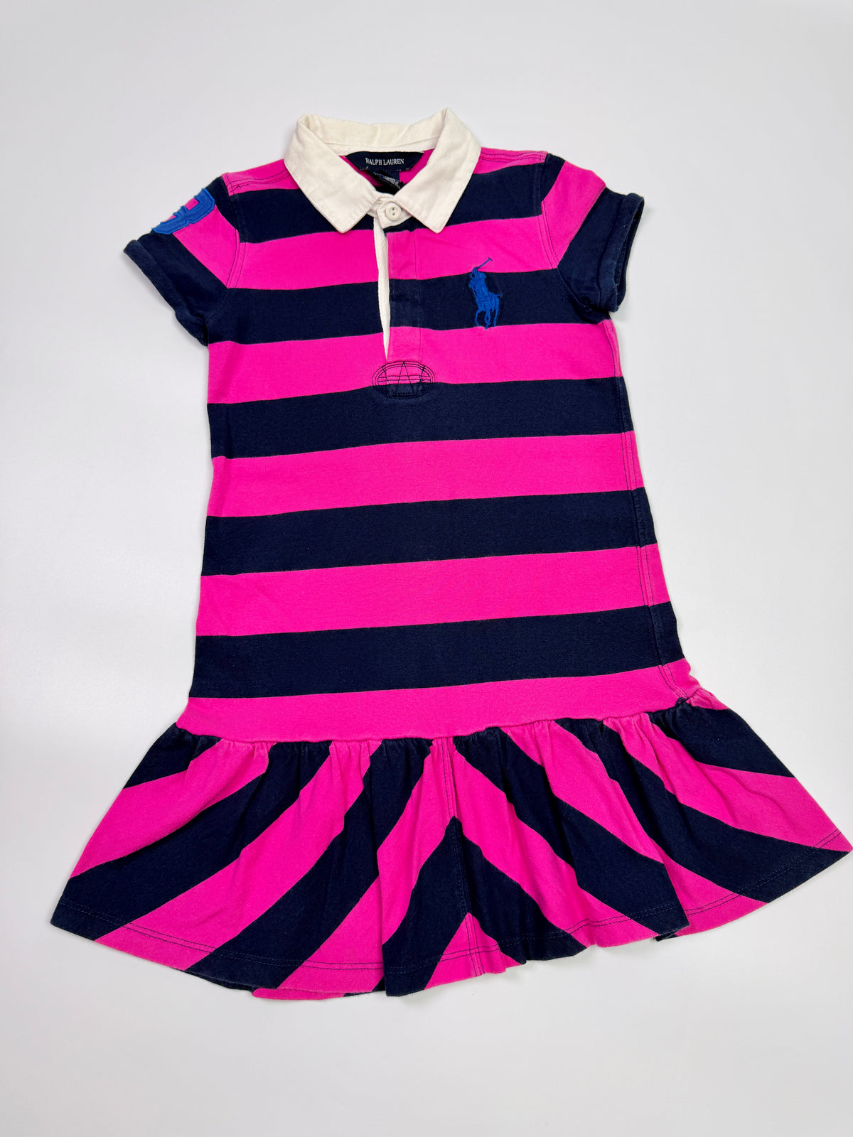 Ralph Lauren Pink & Navy Striped Polo Dress