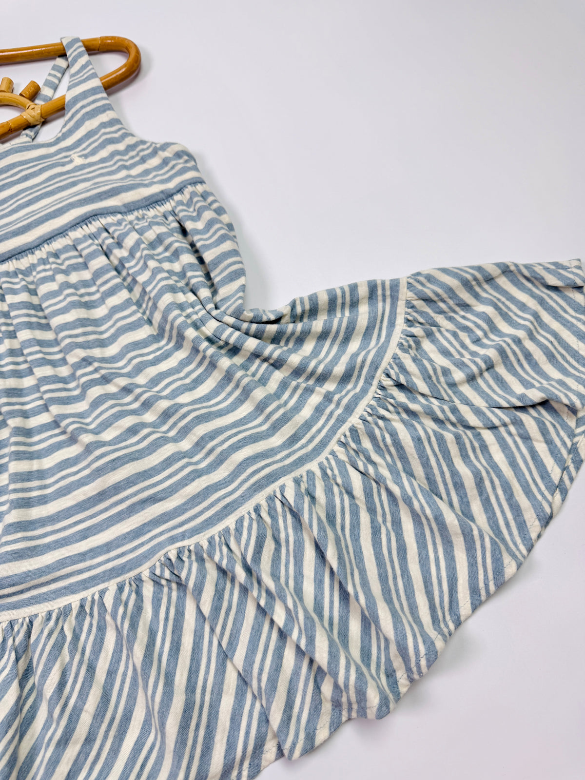 Ralph Lauren Blue & White Striped Tiered Dress